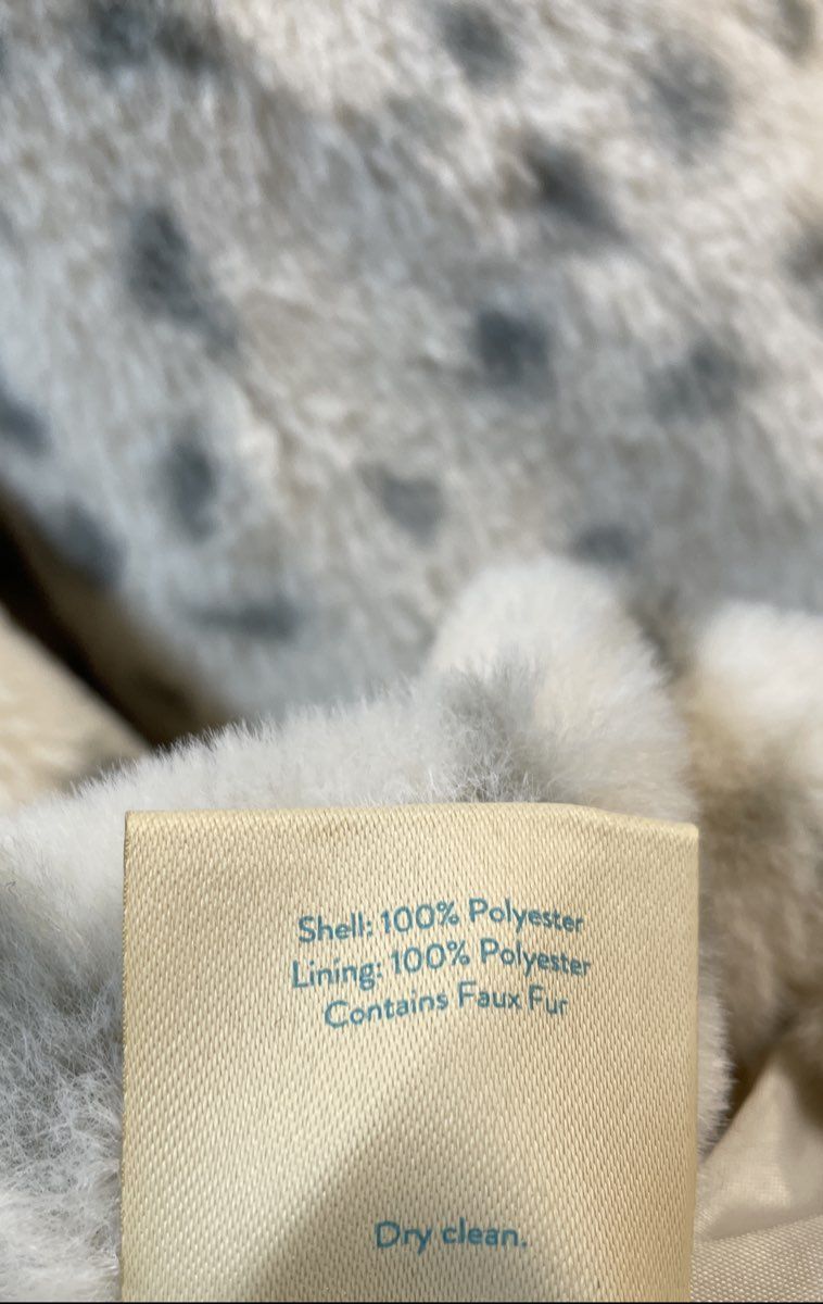Thereabouts Girls Leopard Print Faux Fur Hooded Coat White NWT Size XL 16