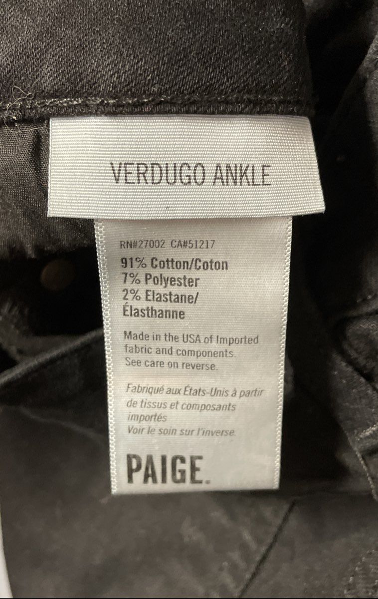 Paige Women's Black Skinny Ankle Jeans Raw Frayed Hem Sz 29