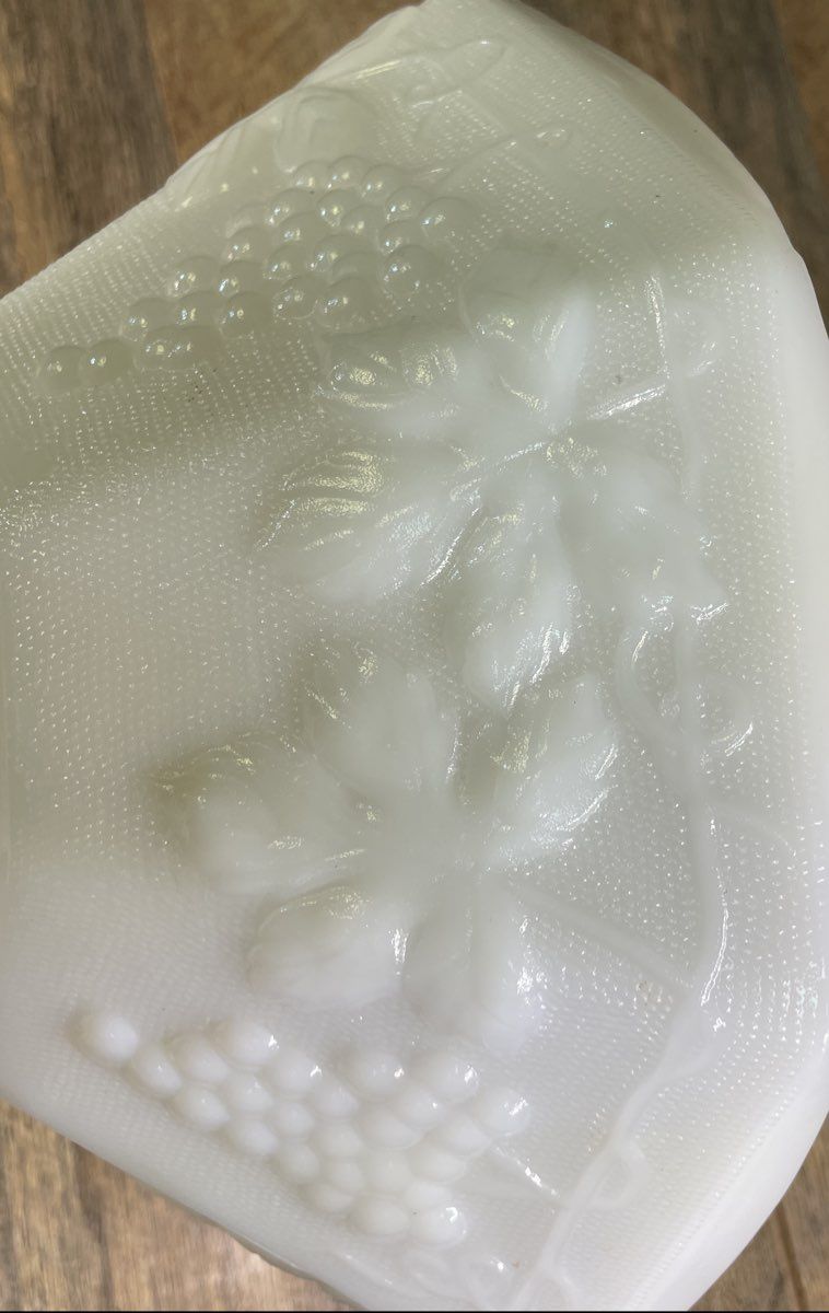 Vintage Styled Anchor Hocking Milk Glass Pedestal Fruit Bowl