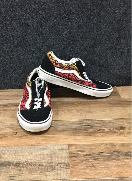 Vans Old Skool Logo Flame Black Skate Sneakers Men's 7 / Women's 8.5