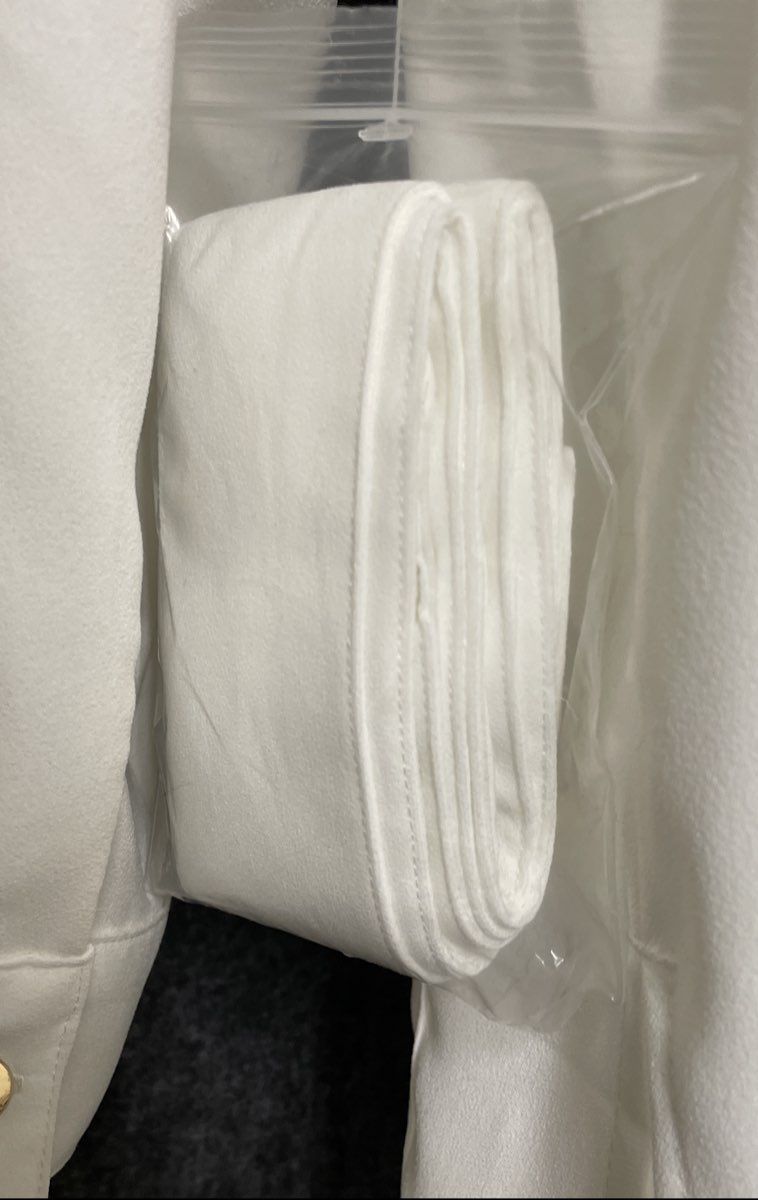 Chico's Women's White Button Down Utility Blouse Gold Button Epaulette Sz 3