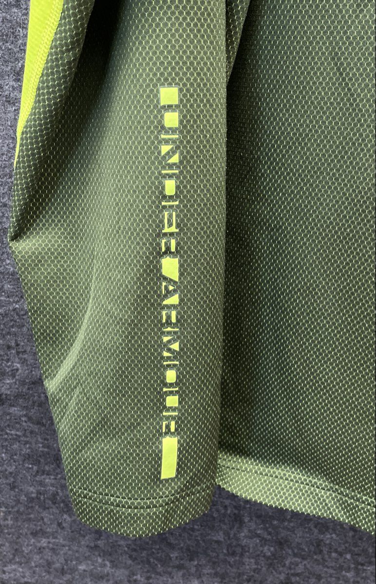 Under Armour Men's ColdGear Fitted Long Sleeve Shirt Olive Green Lime Sz XL