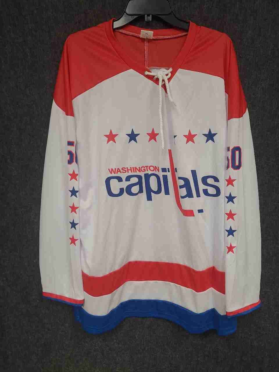 Coyote Washington Capitals Men's Hockey Jersey Lace Up Neck White #50 Sz XL