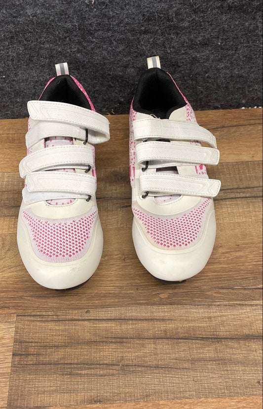 Unbranded White Pink Mesh 3-Strap Road Cycling Biking Shoes Women's Size EUR 40