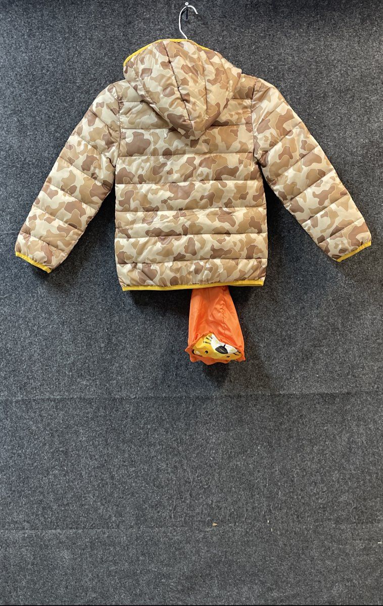 Epic Threads Kids' Packable Puffer Jacket Sand Tan Camo Water Resistant NWT Sz 7