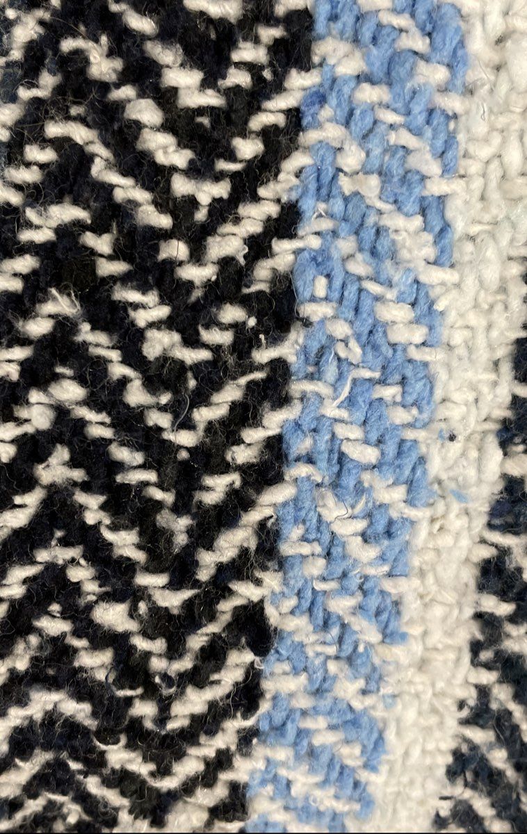 Earth Ragz Men's Baja Hoodie Sweater Blue White Striped Chevron Pullover Sz L
