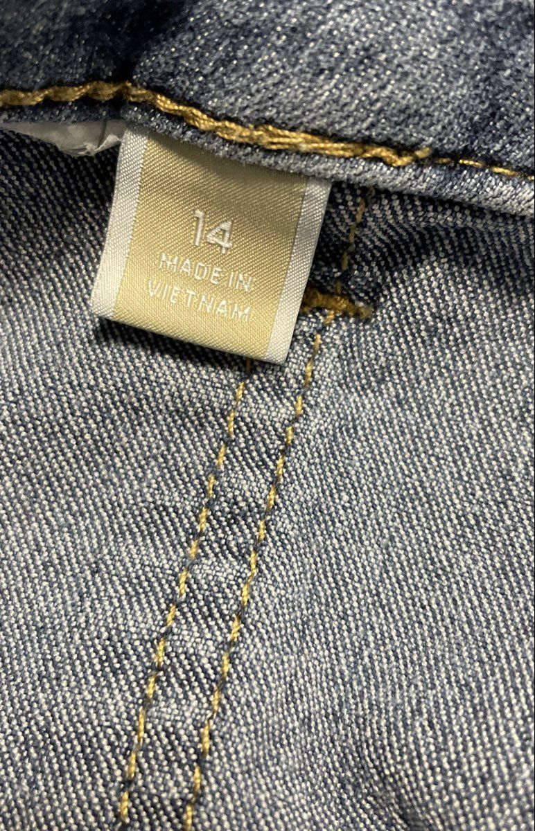 Michael Kors Women's Blue Patch Pocket Wide Leg Flare Denim Jeans Size 14