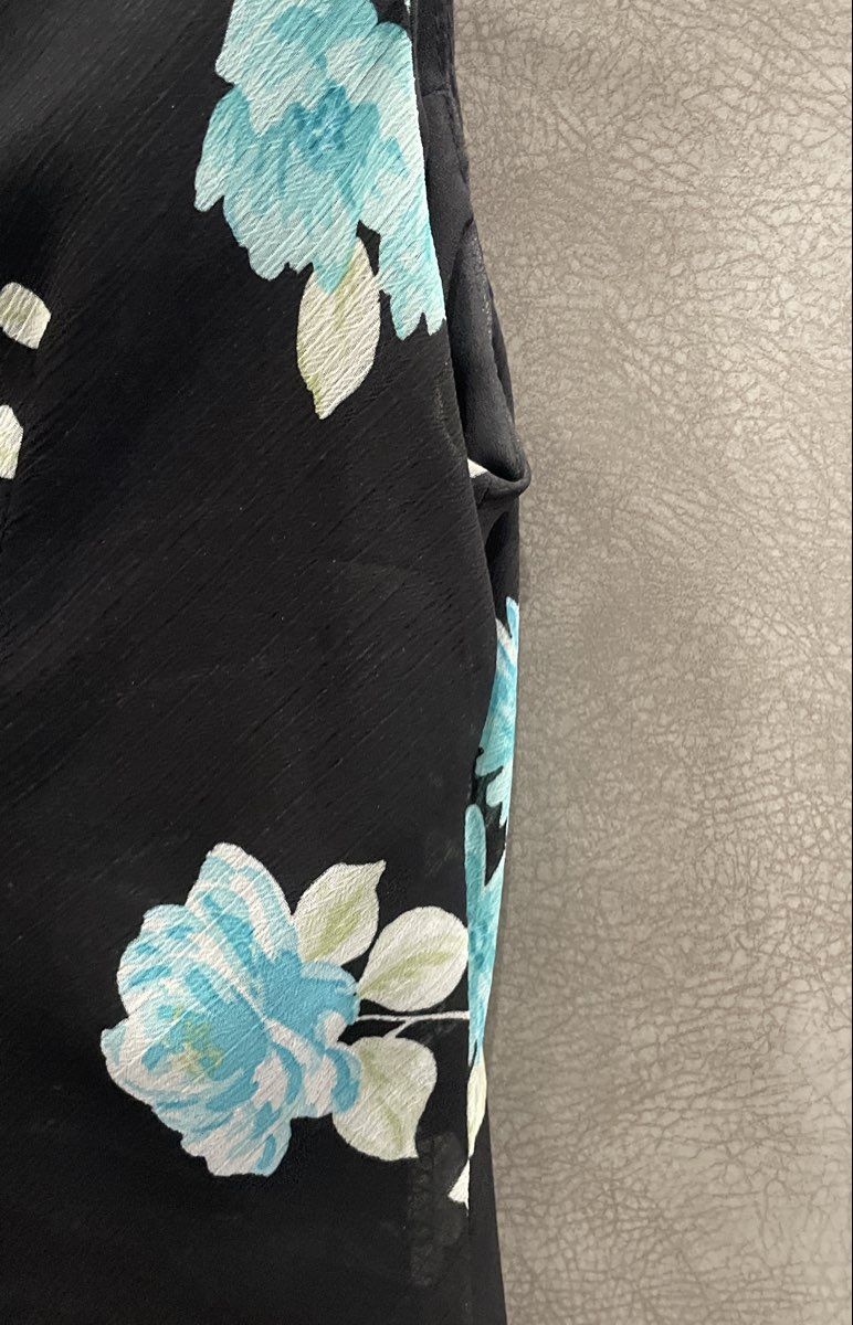 Vintage Y2K Studio I Women's Black Blue Floral Sleeveless Sheath Dress Sz 6P