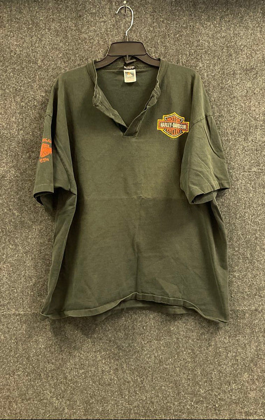 Vintage 1997 Harley-Davidson Las Vegas Nevada Single Stitch Henley Sz 2XL