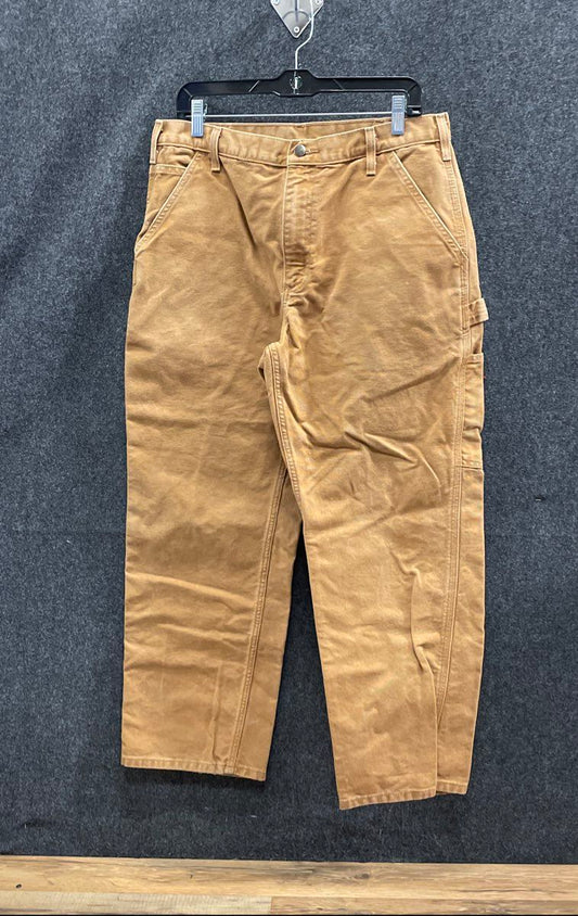 Carhartt Men's B11 Brown Washed Duck Work Dungaree Carpenter Pants Sz 34x30