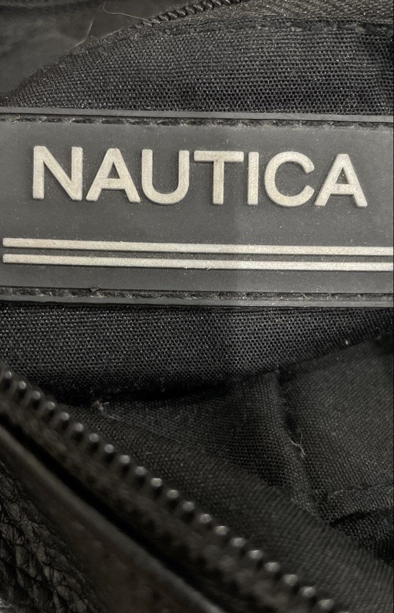 Nautica Black Pebbled Leather Crossbody Bag Small Front Zip Pocket