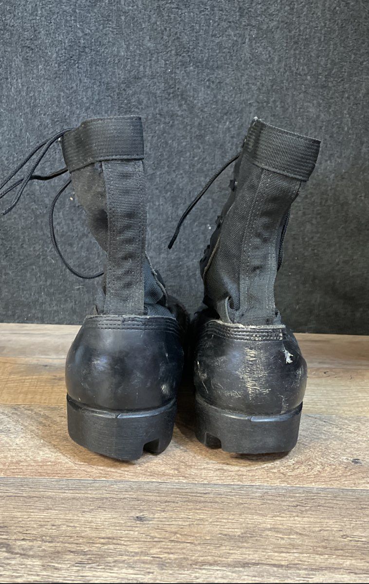 Vintage Ro-Search Black Canvas Leather Jungle Combat Boots Size 8.5R