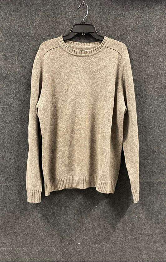 Croft & Barrow Men's Pullover Sweater Brown Heathered Cotton Crewneck Size XLT