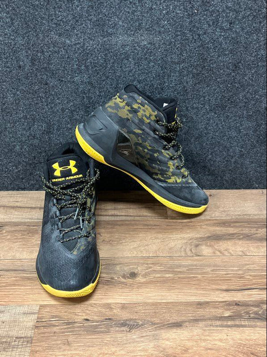 Under Armour Curry 3 SC Camo Black Taxi Basketball Shoes Men's Size 10