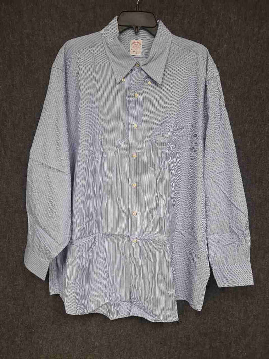 Brooks Brothers Men's Blue White Pinstripe Original Polo Shirt Cotton Sz 18-34