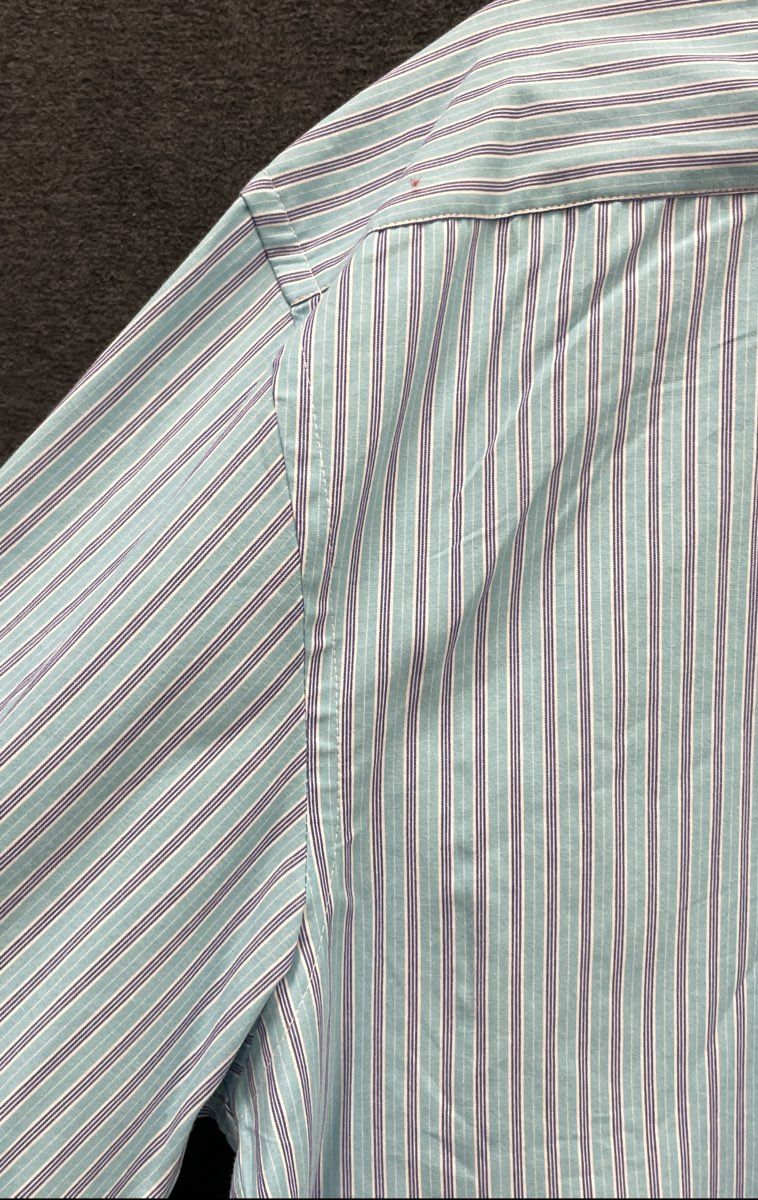 Izod Men's Blue Striped Long Sleeve Button Down Shirt 100% Cotton NWT Sz L