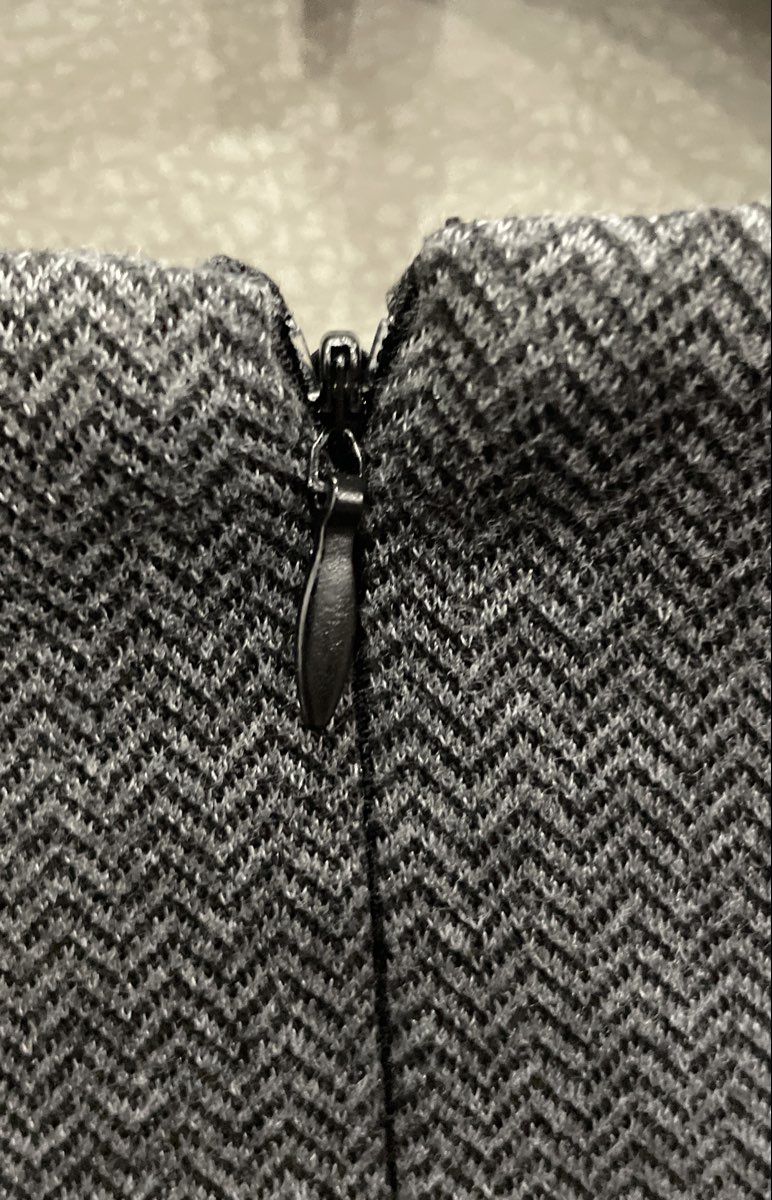 New Directions Women's Grey Herringbone Knit Sleeveless Fit & Flare Dress Sz 16W