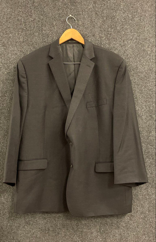 Calvin Klein Men's Blazer Suit Jacket Black 100% Wool 2-Button Side Vents Sz 50R
