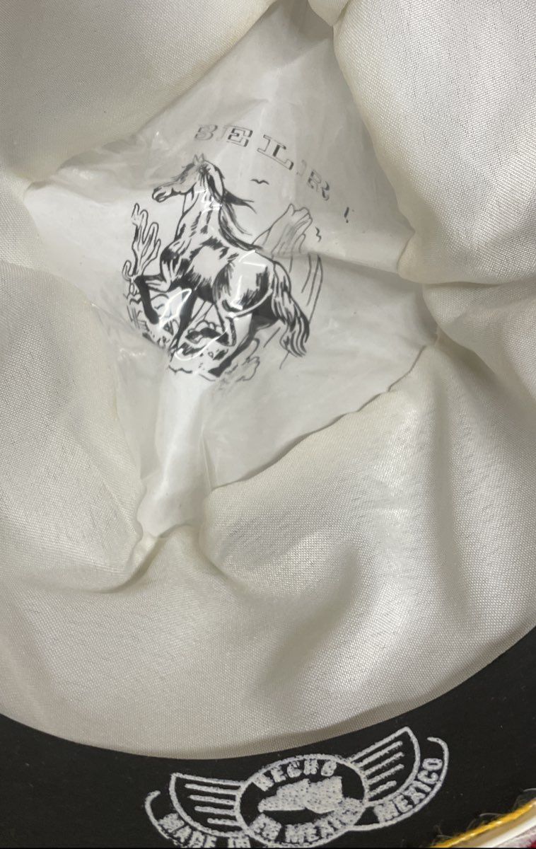 Belri Hats Red Gold Embroidered Sequin Velvet Mariachi Charro Sombrero Hat