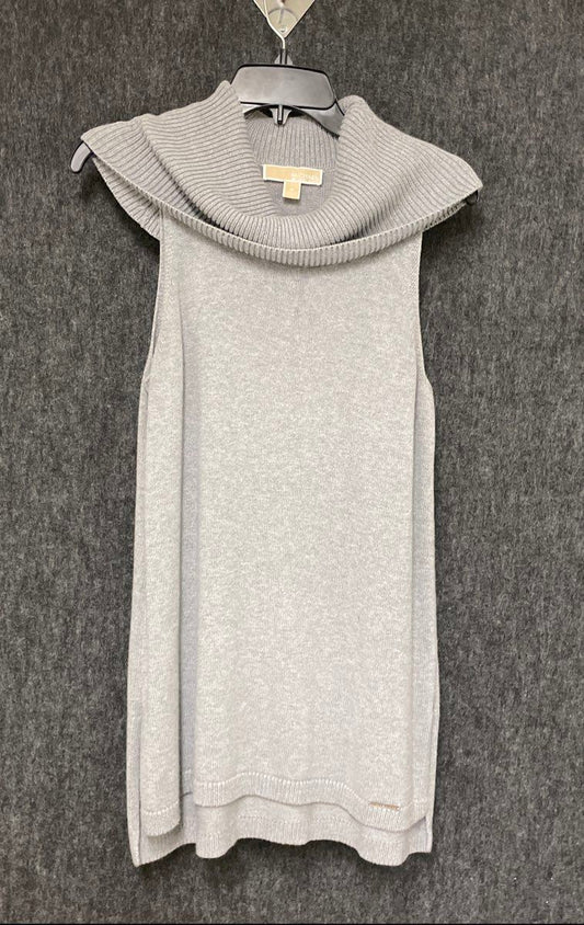 Michael Kors Women's Gray Sleeveless Cowlneck Knit Sweater Pullover Sz M