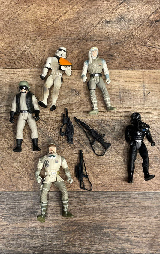 Vintage 90s Star Wars POTF2 Action Figure Lot 3.75" Kenner Sandtrooper Madine
