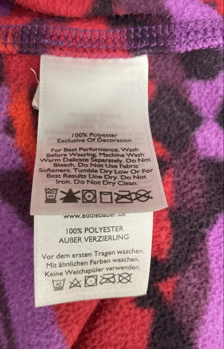 Eddie Bauer Women's Full Zip Fleece Jacket Aztec Geometric Tribal Print Sz TXL