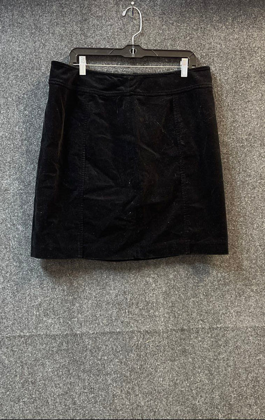 Jones New York Signature Women's Black Fine Wale Corduroy Stretch Skirt Sz 14