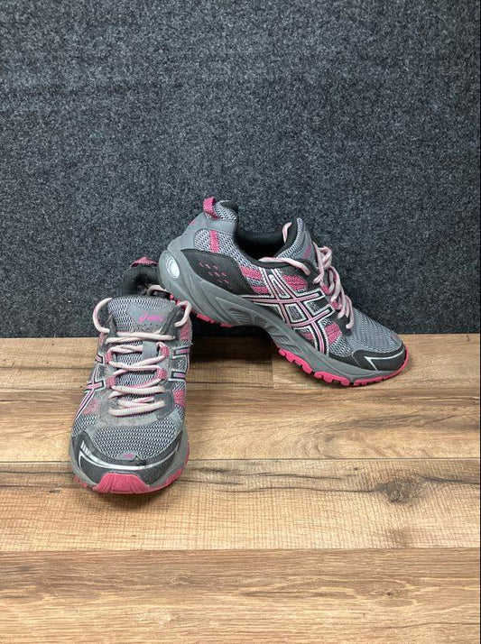 Asics Gel Venture 4 Grey Pink Black Women's Trail Running Shoes Size 8