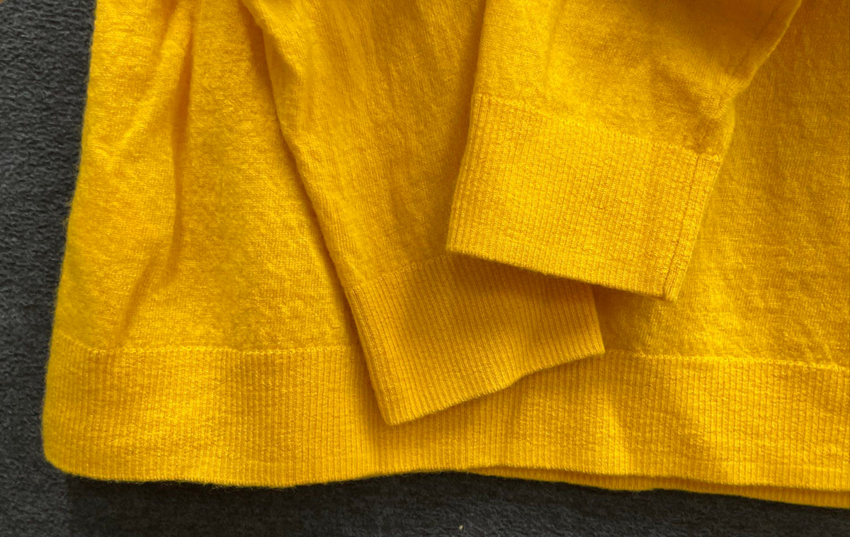 Ellen Tracy Women's Yellow 100% Extra Fine Merino Wool Sweater Sz XL