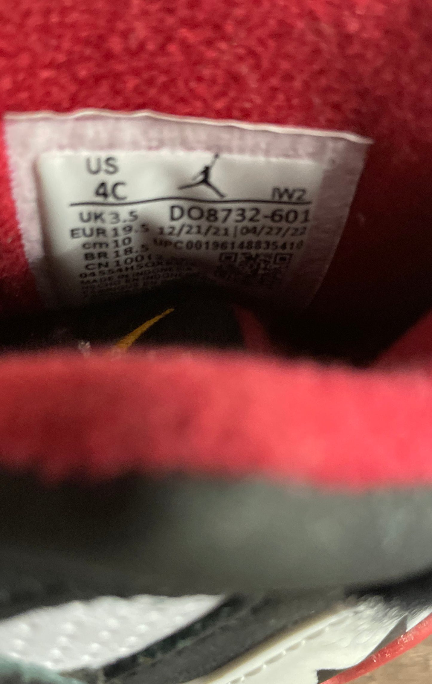 Boy's Infant Toddler Air Jordan 8 Black/red/white Sneaker Size 4C