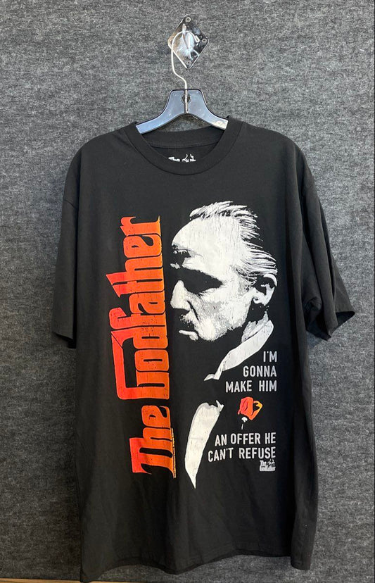 The Godfather Movie Marlon Brando Offer Quote T-Shirt Mad Engine Black Sz 1XLT