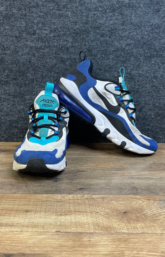 Nike Air Max 270 React GS Oracle Aqua Black Running Shoes Size 7Y