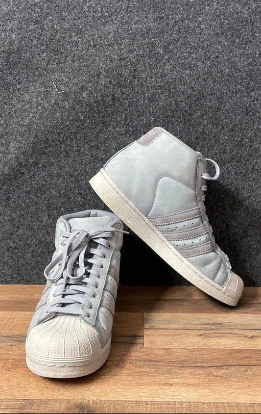 Adidas Pro Model Mid Grey Suede Mid Top Sneakers BZ0215 Size 8
