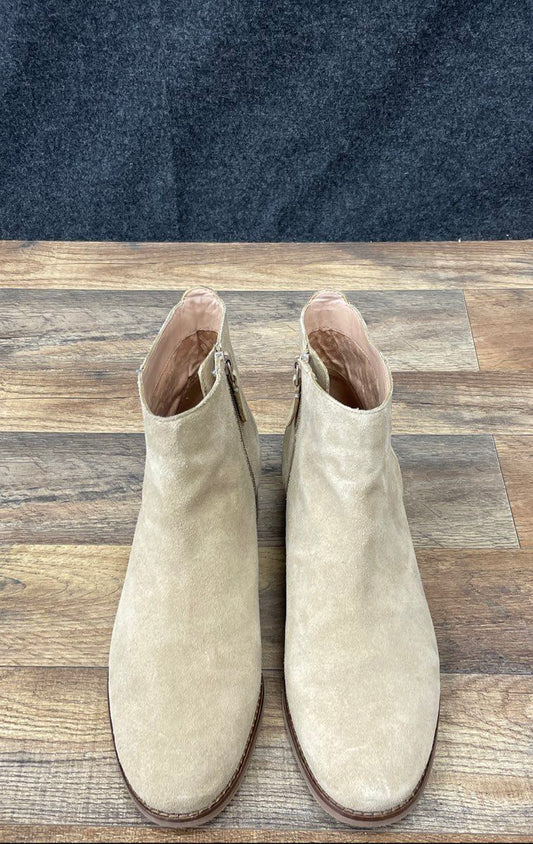 Cole Haan Hollis Buckle Tan Suede Ankle Boots Women's Size 10B W28812