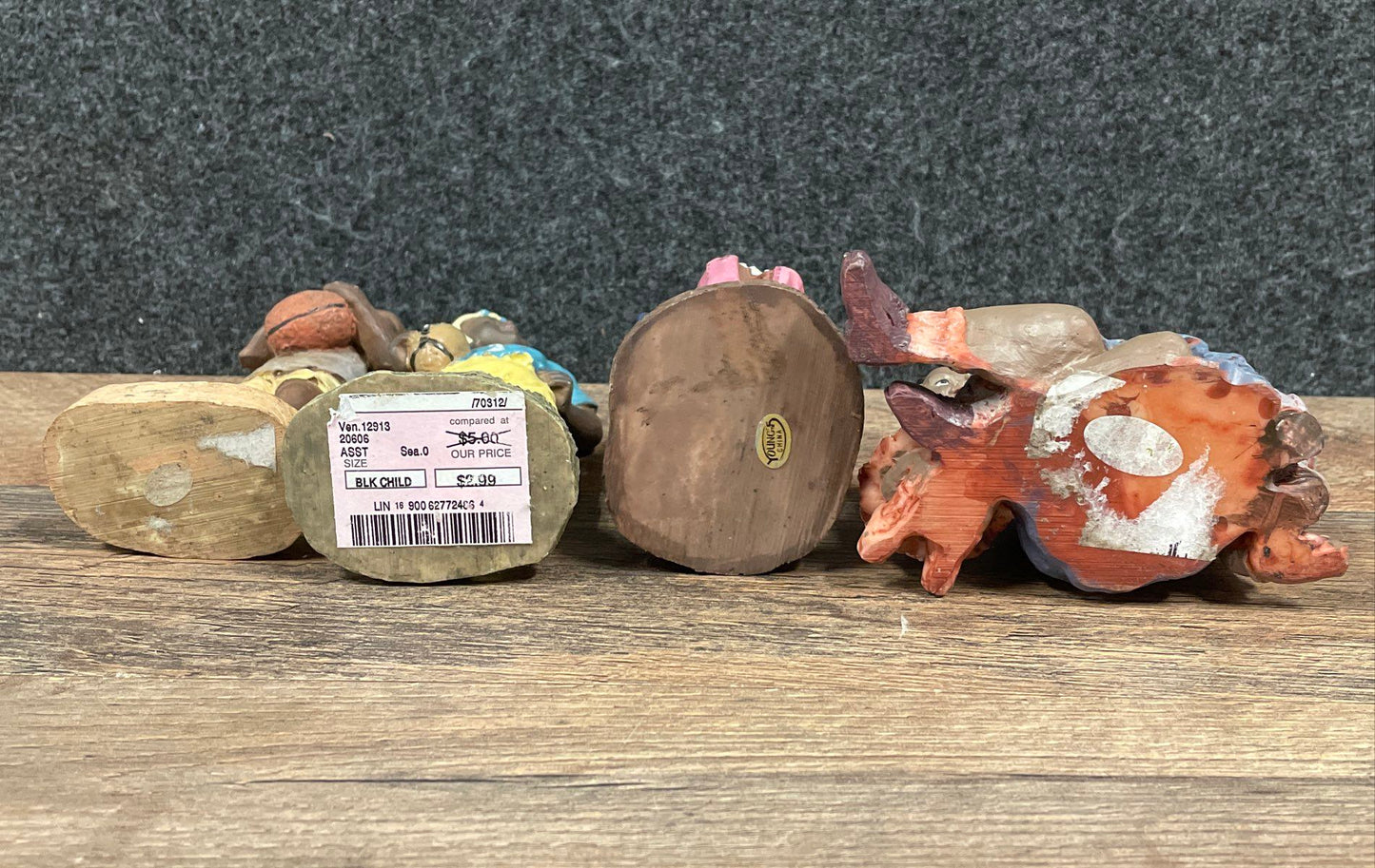 African American Figurine Lot of 4 Resin Collectible Hand Painted Statues