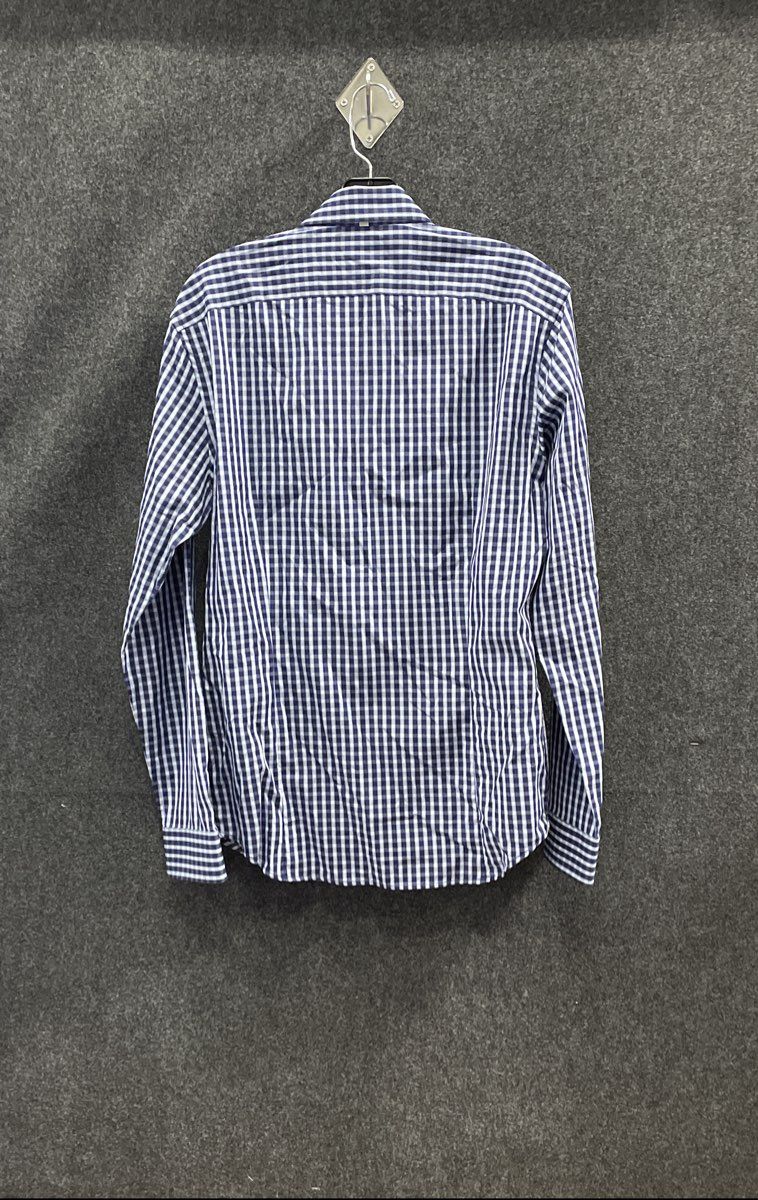 Banana Republic Men's Leggiuno Blue White Gingham Tailored Slim Fit Shirt Sz S