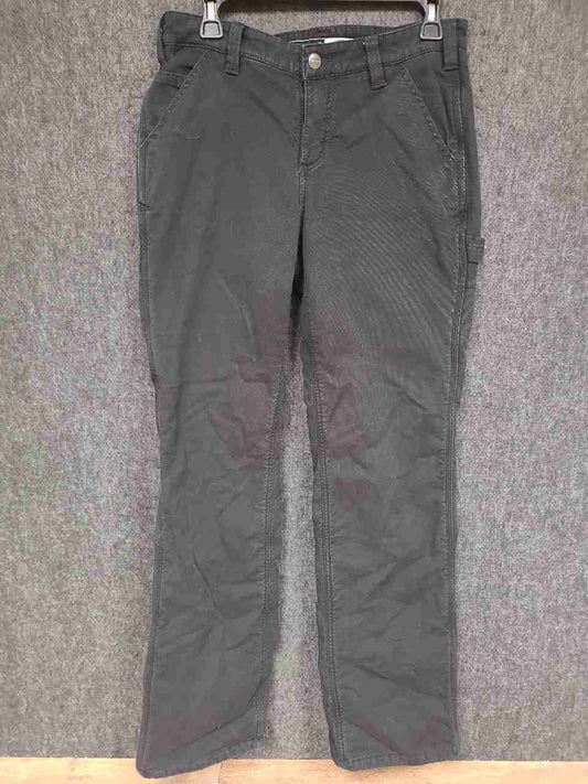Carhartt Women's Black Fleece Lined Utility Carpenter Pants Loose Fit Sz 6 Reg