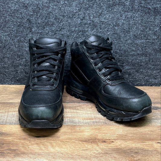 Nike Air Max Goadome Triple Black ACG Leather Hiking Boots Youth Size 5Y