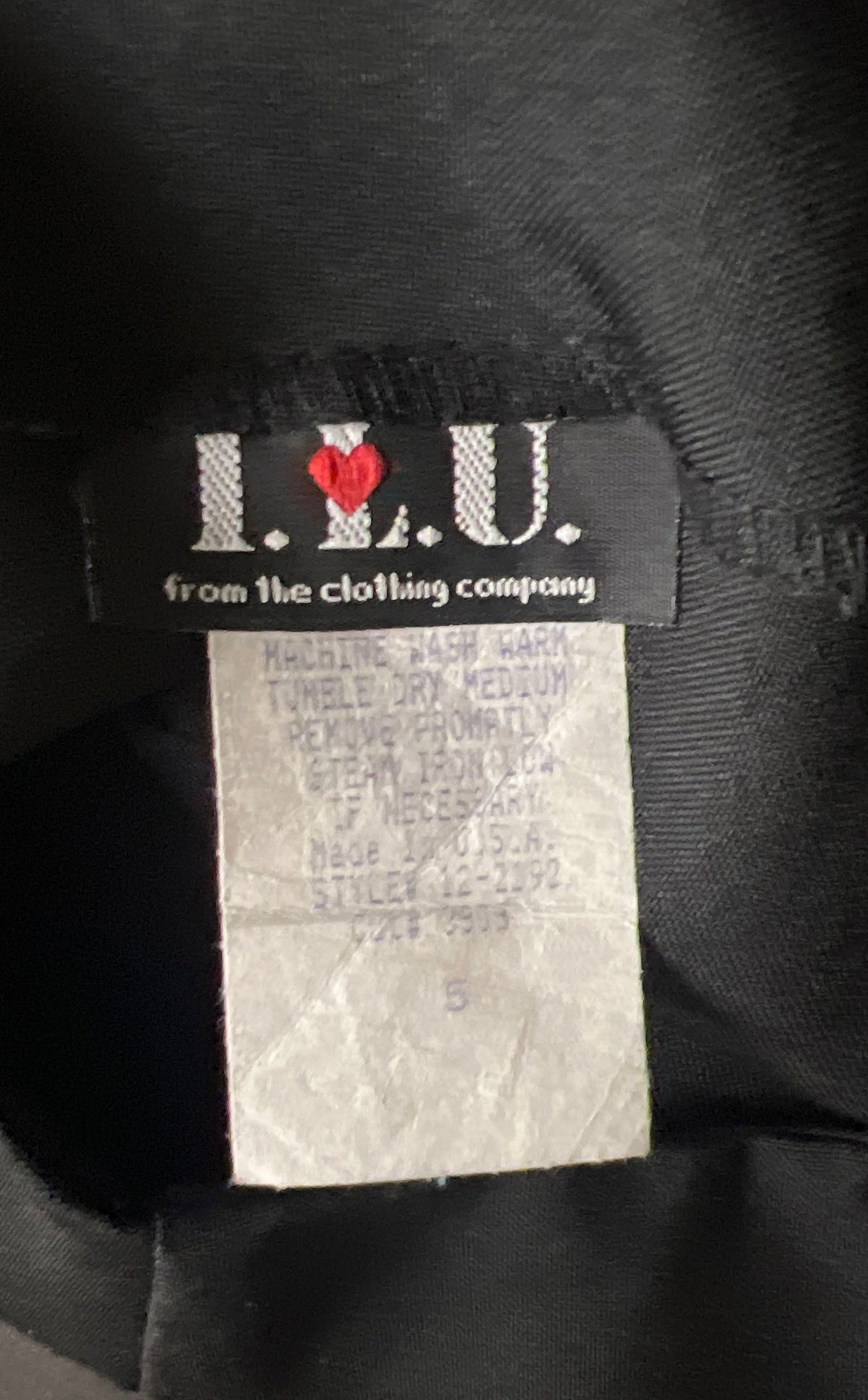 Vintage 90s I.O.U. Women's Black Mini Skirt Back Zip Slit Made in USA Sz 5