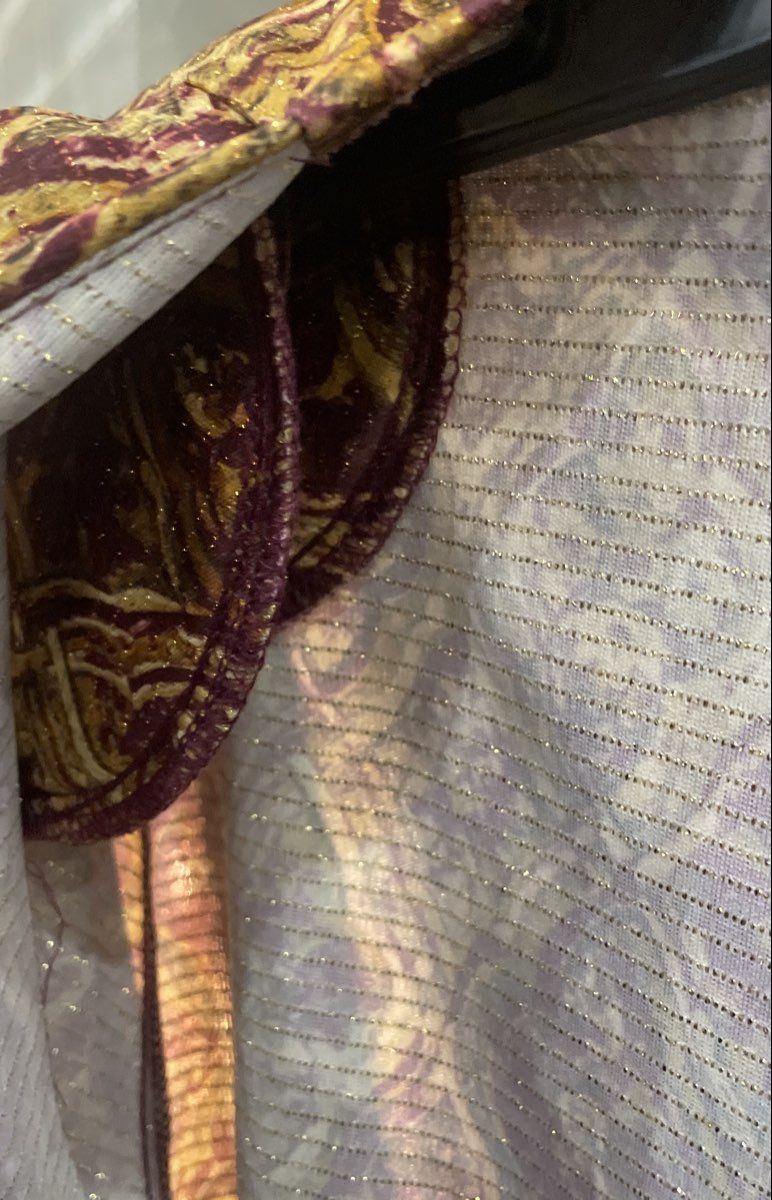 Roaman's Women's Purple Brown Metallic Paisley Cardigan Tank Set