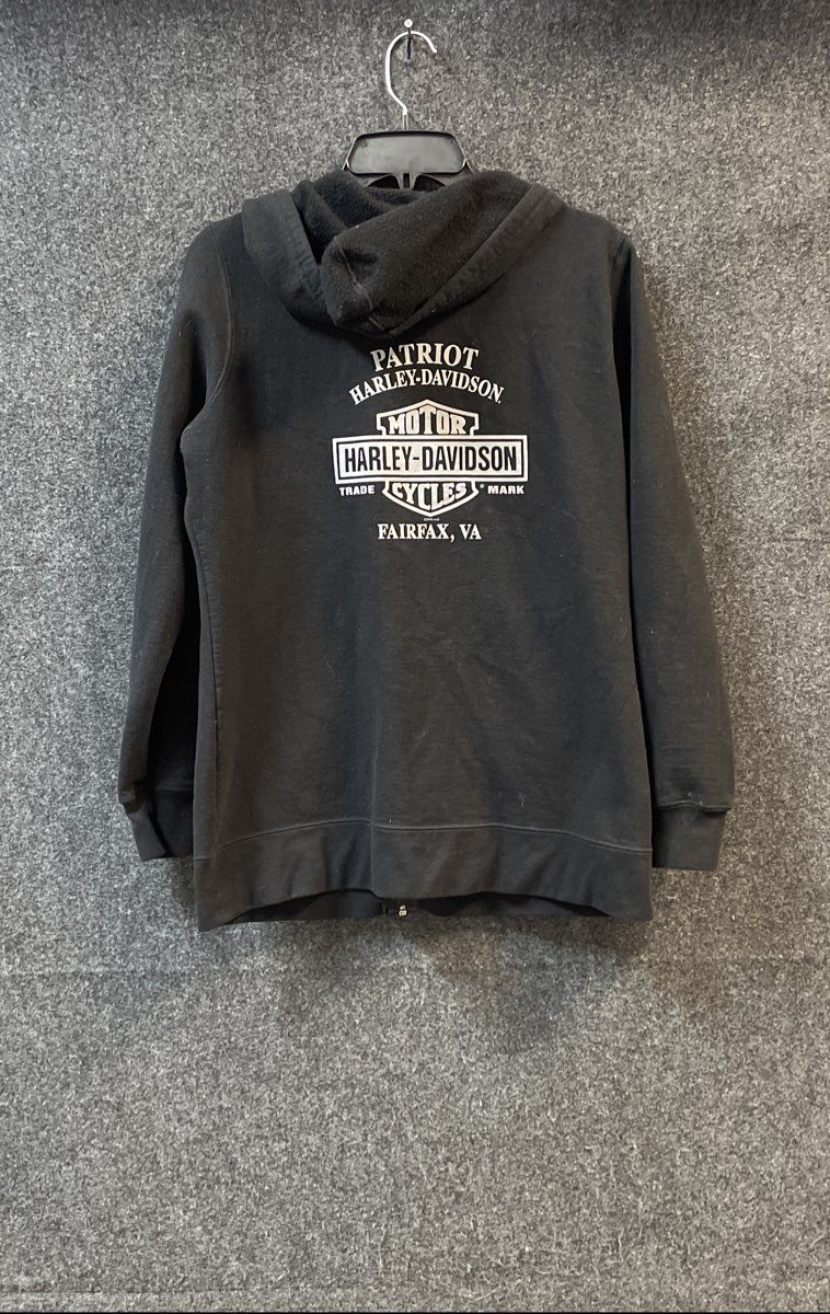 Harley-Davidson Patriot Fairfax VA Wings Roses Full Zip Hoodie Sz L