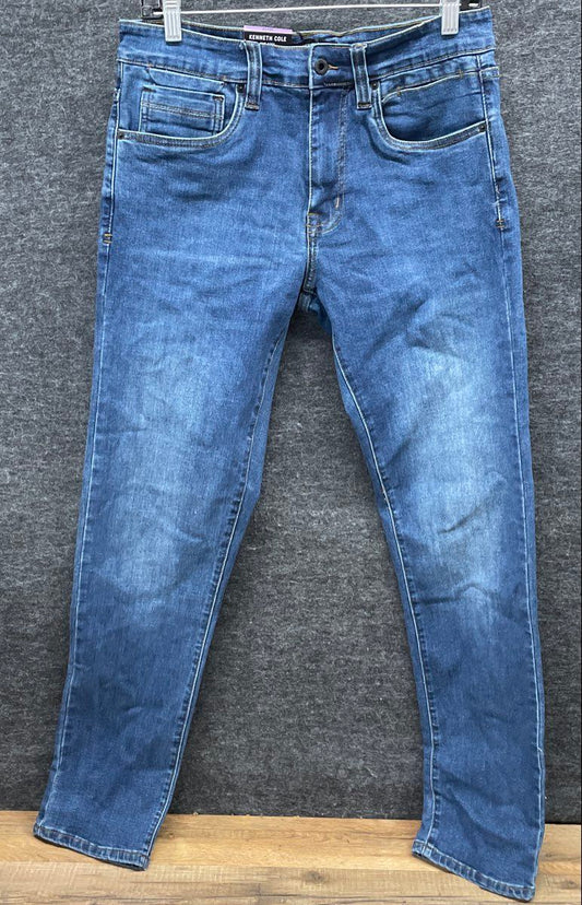 Kenneth Cole Men's Straight Fit Stretch Denim Blue Jeans Size 30x32 NWT