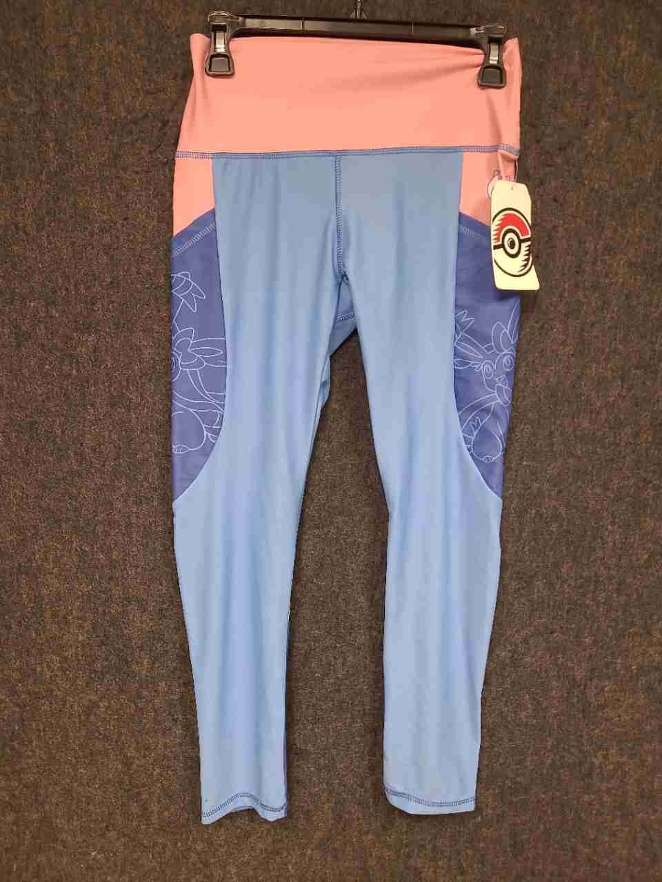 Pokemon Center Women's Sylveon Colorblock Leggings Pink Blue Sz M NWT