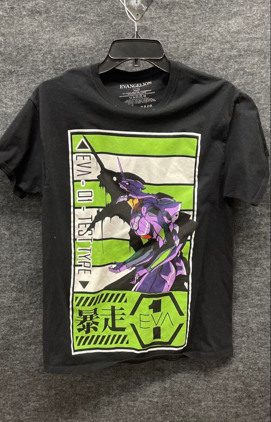 Neon Genesis Evangelion Men's T-Shirt Black EVA-01 Test Type Graphic Sz M
