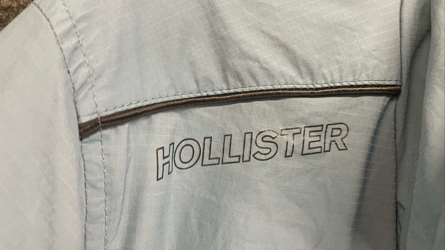 Hollister Men's Windbreaker Jacket Light Blue Epic Flex Full Zip Sz S