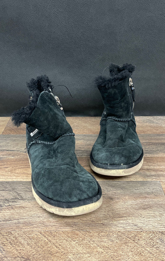 UGG Aztek Woven Black Suede Studded Short Ankle Boots Size 7