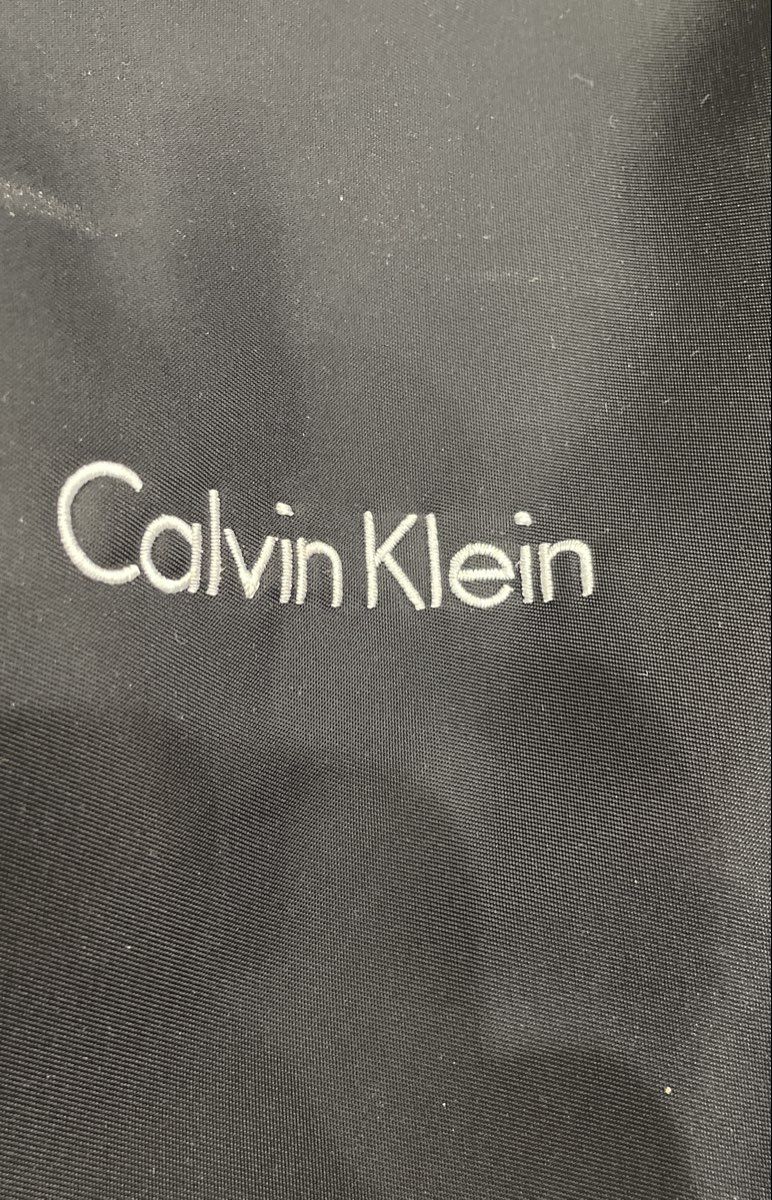 Calvin Klein Black Leather Large Duffle Travel Bag Weekender Trolley Sleeve
