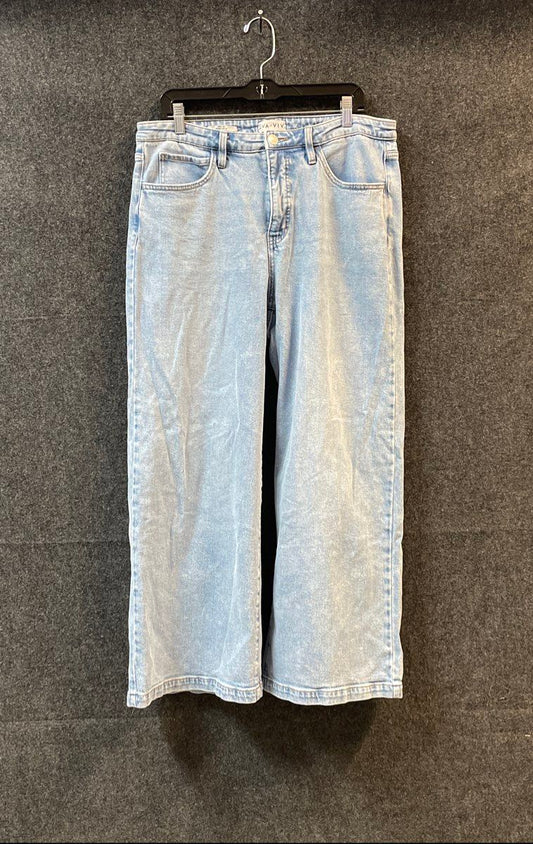 Ava & Viv Women's Light Blue Acid Wash Wide Leg Jeans Sz 16