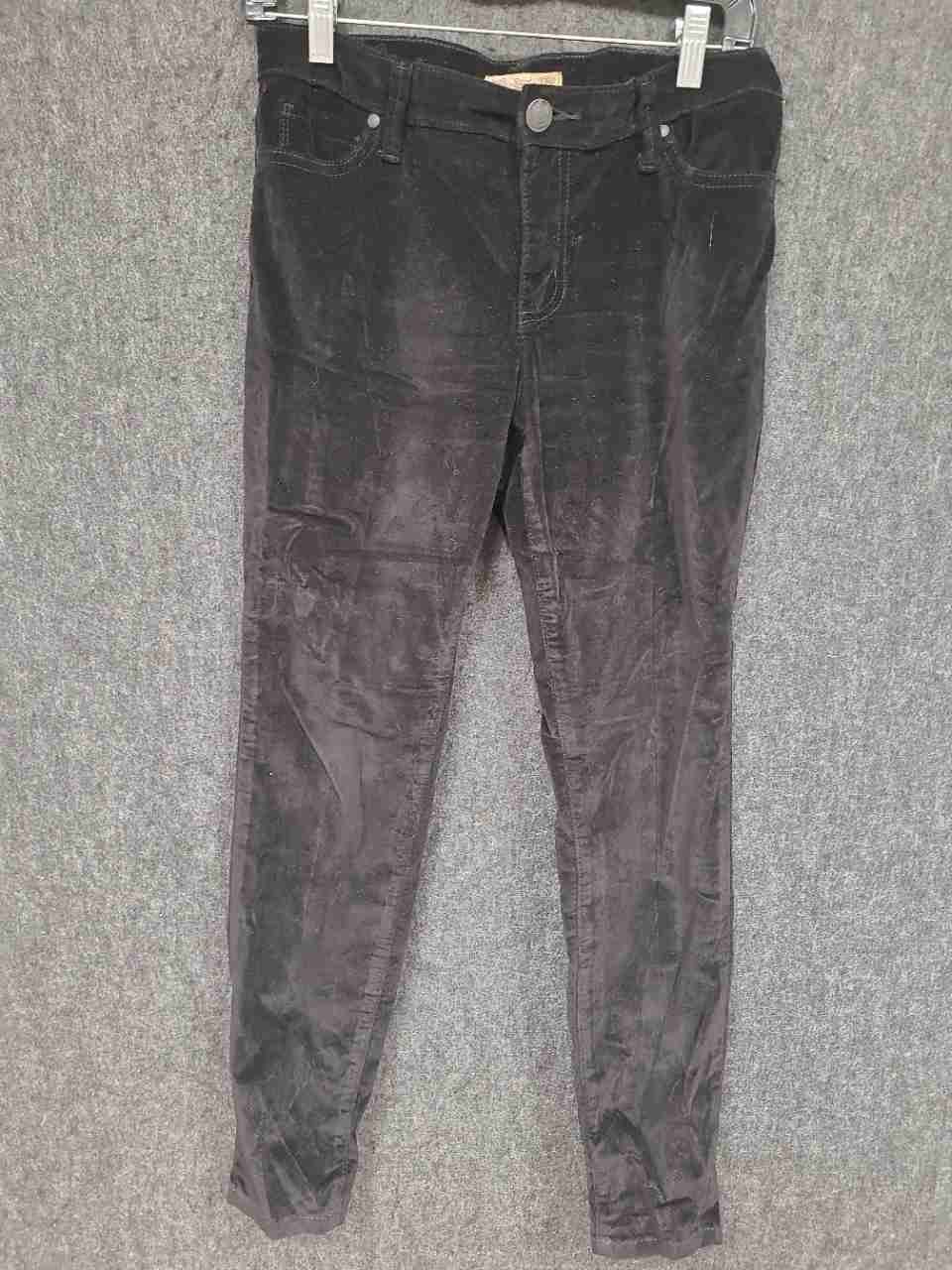 Nine West Vintage America Collection Women's Black Velvet Skinny Pants Sz 10P