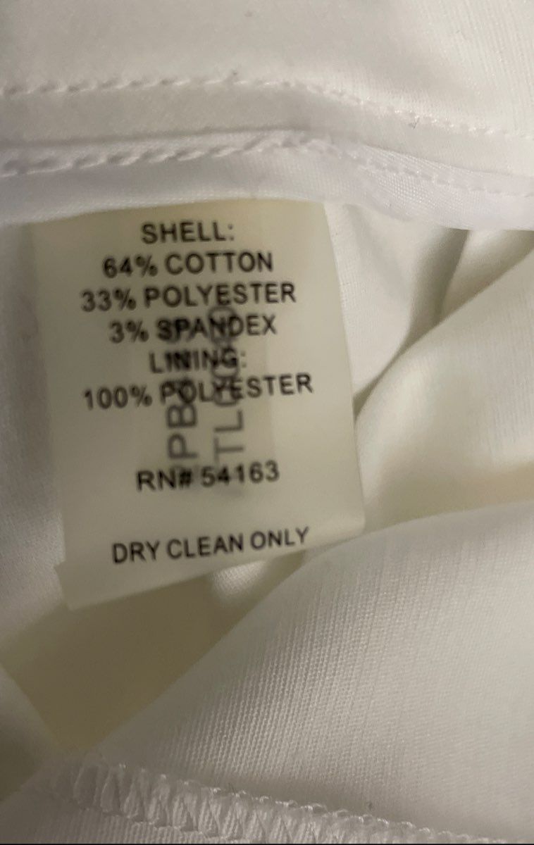 Calvin Klein Women's White Cotton Blend Stretch Ankle-Length Pants Sz 8